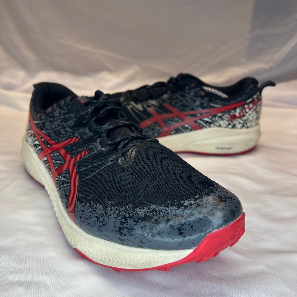 Asics Fuji Lite 2 Trail Running Shoes Black Red White FlyteFoam Sneakers Mens9.5